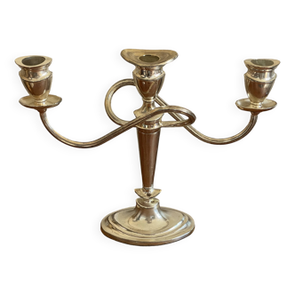 Silver metal bow candle holder