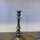 Large vintage golden brass candle holder