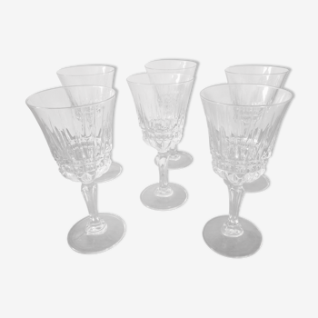 Set de 6 verres à vin ou eau en cristal luminarc France vintage