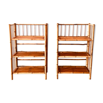 2 handmade bamboo shelves