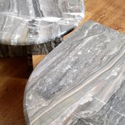 Vintage organically shaped marble side tables, Germany 1970
