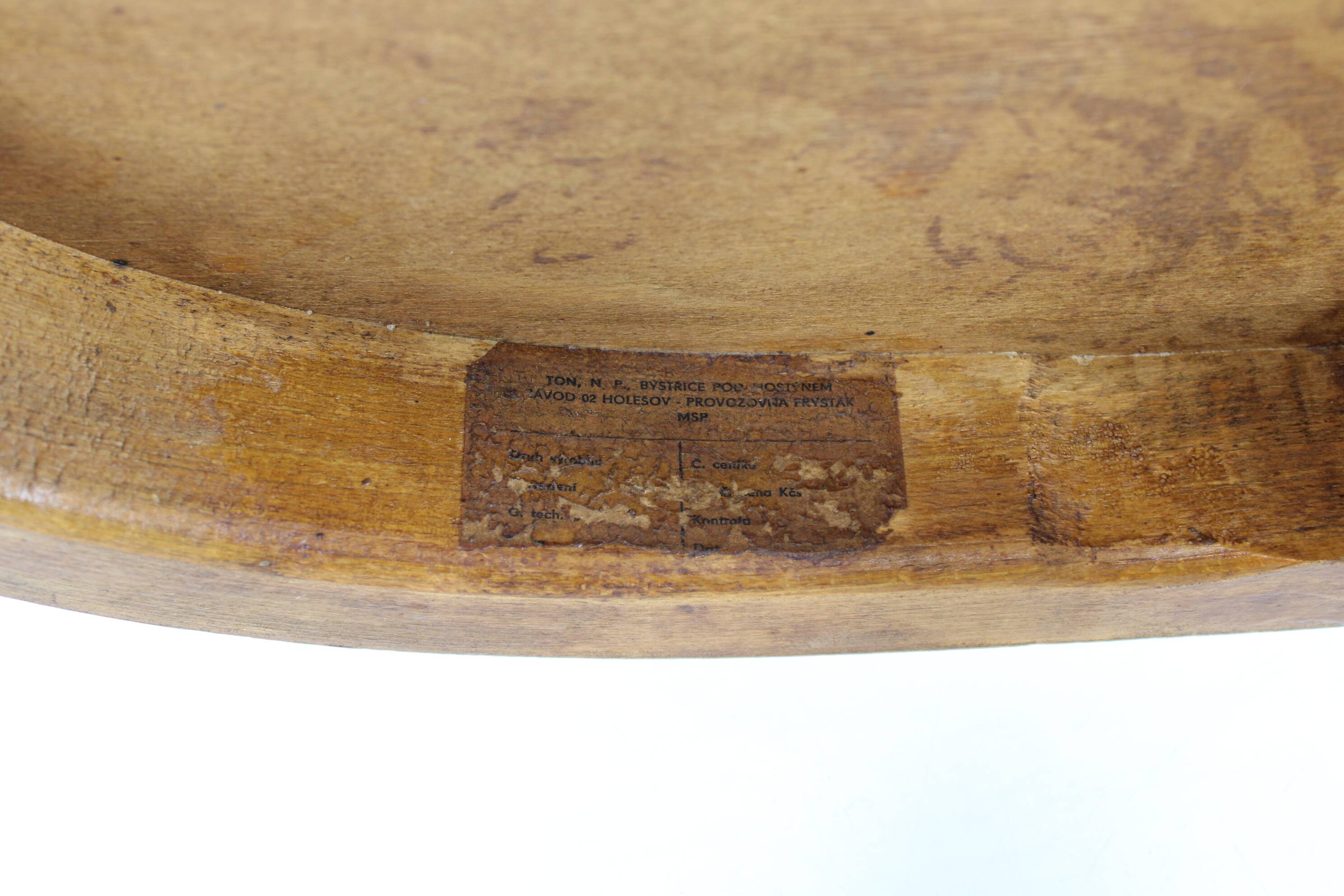 1960s Desk or Side Beech Chair by Ton, Czechoslovakia