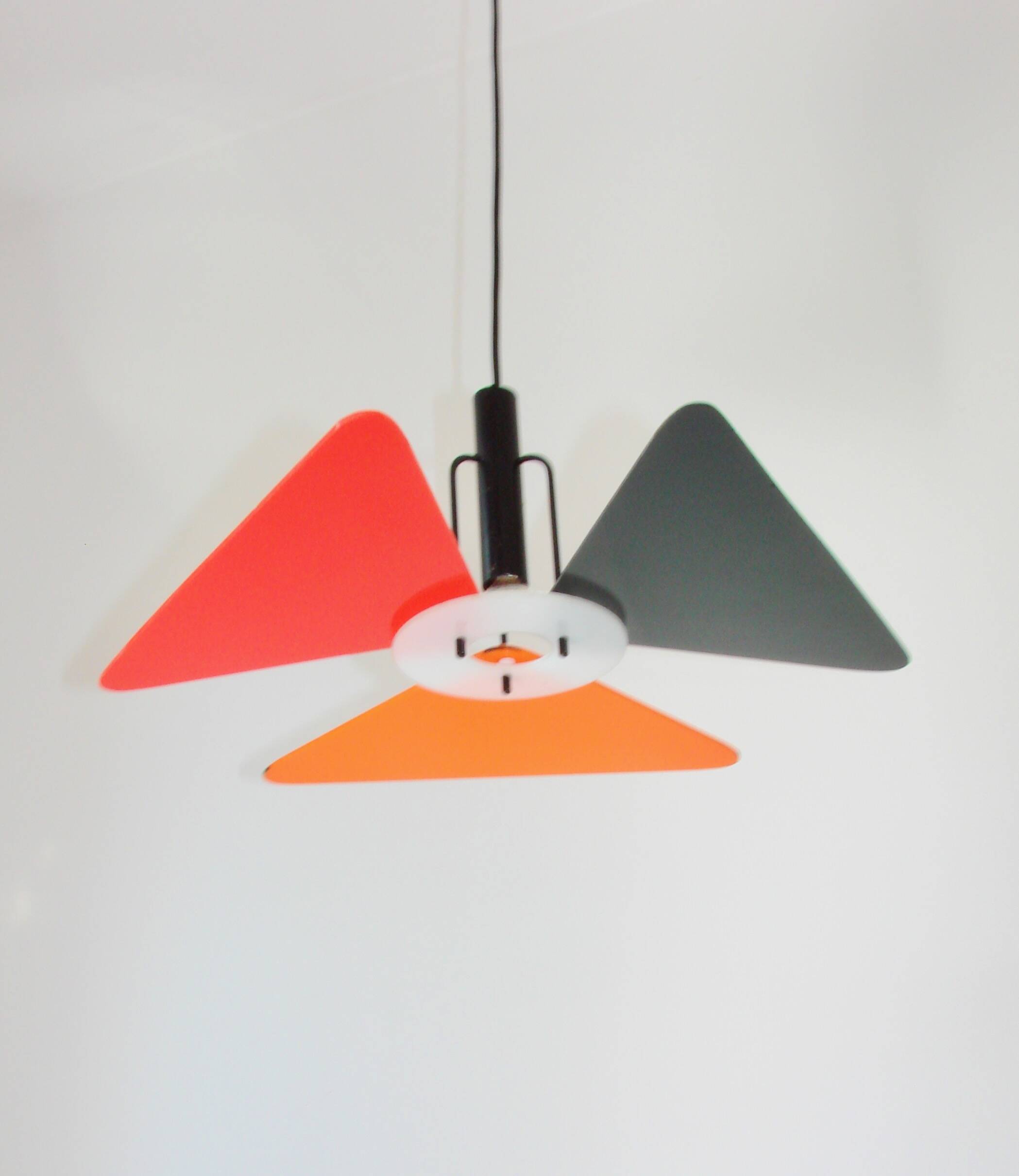 A colourful postmodern pendant light, 1990s.