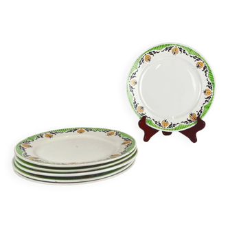 Set of 6 Sarreguemines "Maroussia" dinner plates, early 20th century