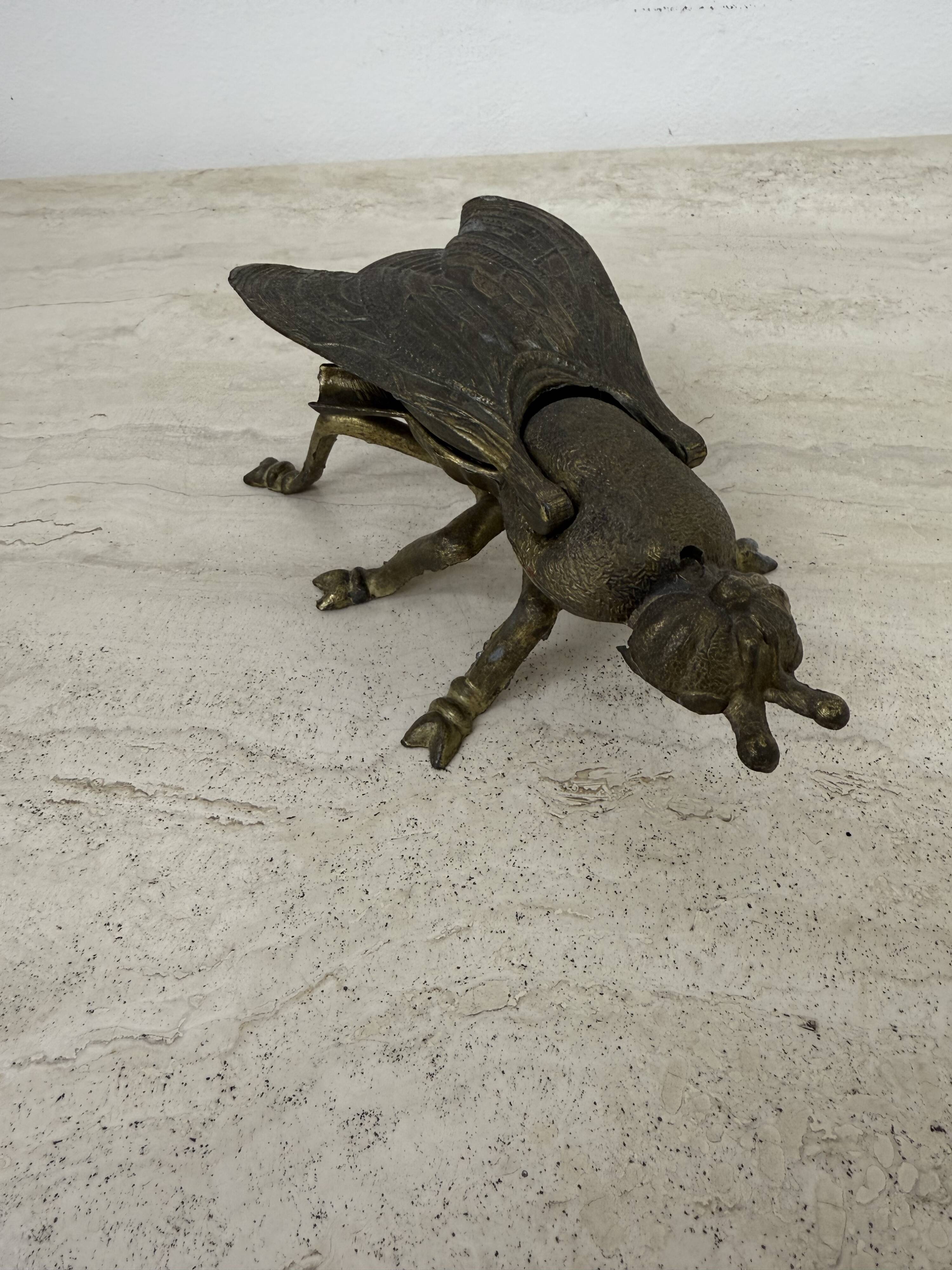 Brass ash tray fly shaped vintage , 1970s