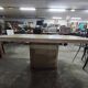 Vintage octagonal dining table travertine 1970s/1980s