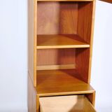 Teak module cabinet narrow Skandi Design shelf 3, 1970s