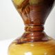Small vintage hand-turned olive wood vase