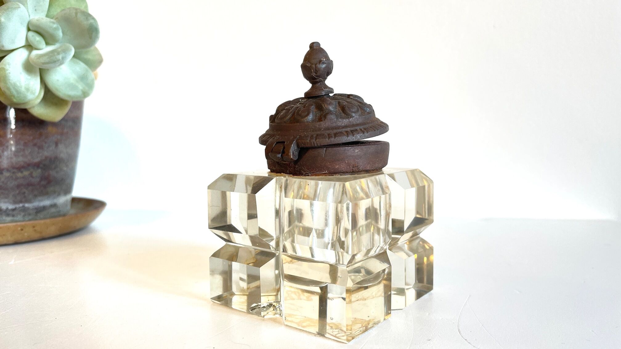 1930 crystal inkwell