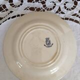 Gien earthenware plate, Terre de fer, Chardons model