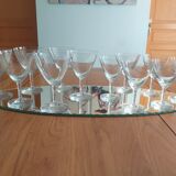 Crystal wine and water glasses