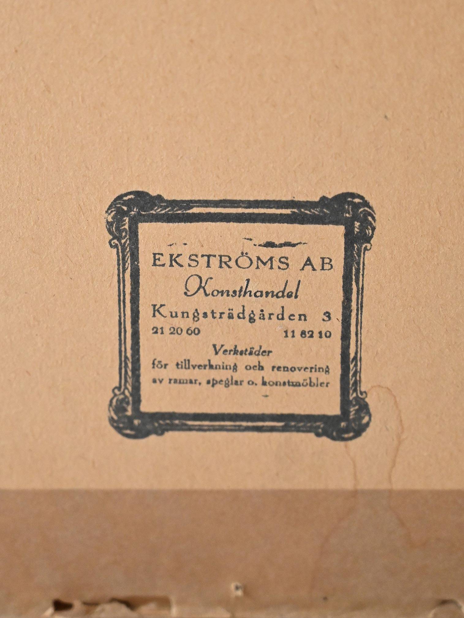 1950s Scandinavian mirror with carved frame