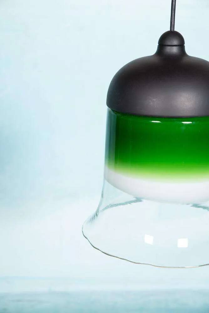 Minimalist glass pendant light Peil & Putzler from the space age