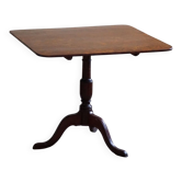 Antique square folding table in burl, handmade in Sweden, 19th century.