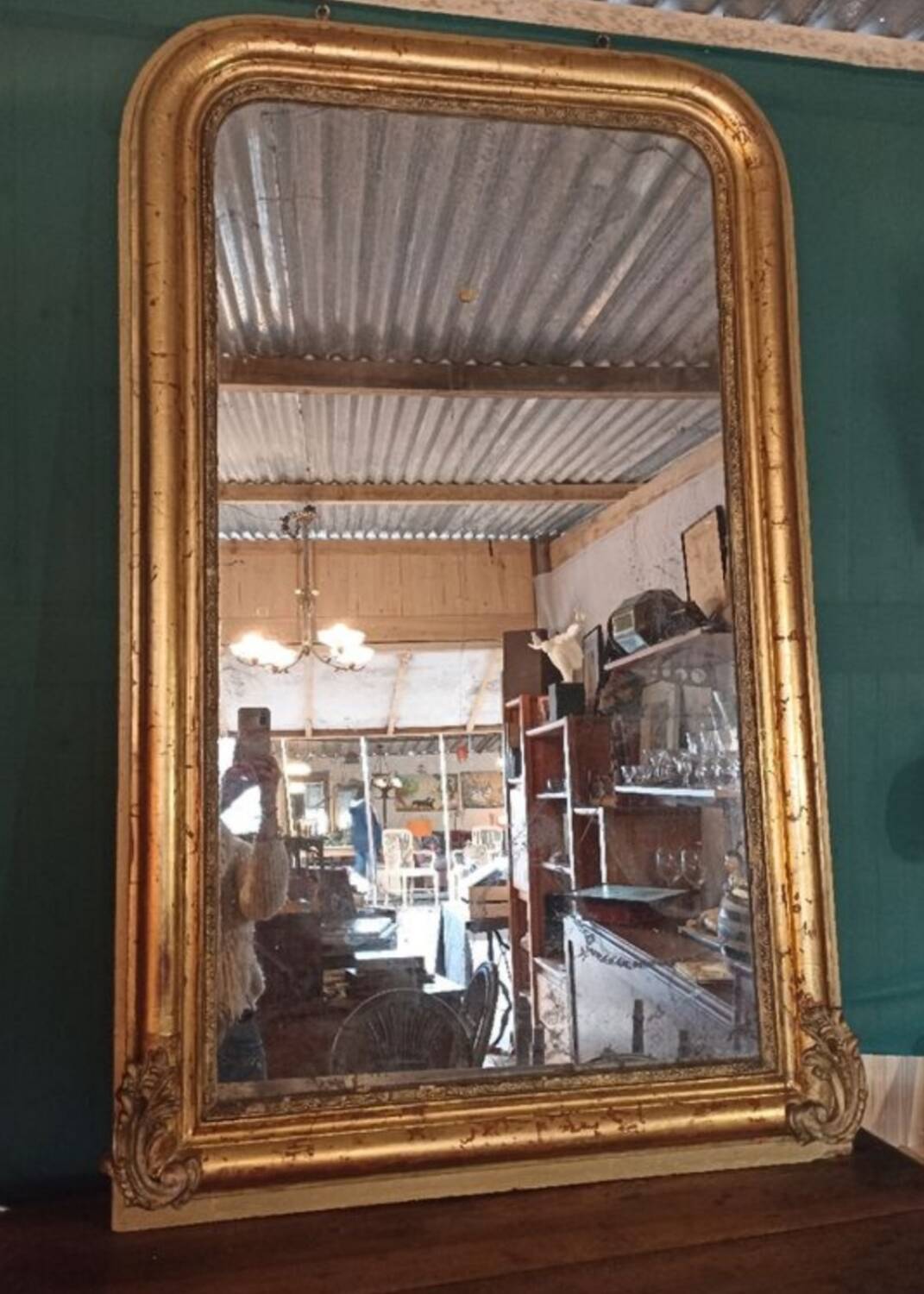 Miroir louis-philippe doré