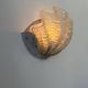 Vintage chrome and sandblasted glass shell wall lamp, France 1960