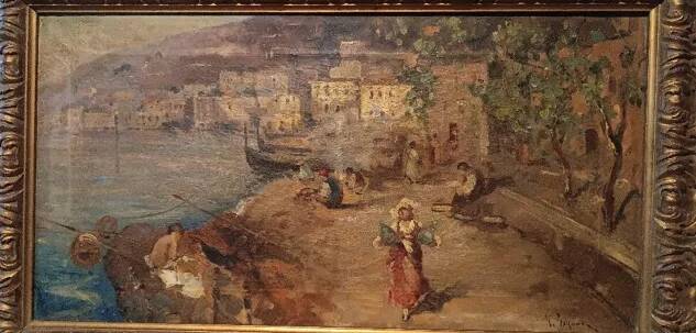 Oil painting on canvas by Salvatore Balsamo (Naples 1894-1922)