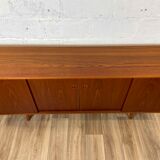 Scandinavian teak sideboard with 4 sliding doors, 60s