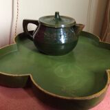 Glazed terracotta teapot