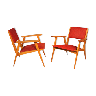 Pair of 1960s compass armchairs