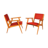 Pair of 1960s compass armchairs