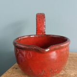 Ceramic signed Hofmann Gérard, Vallauris, manganese red