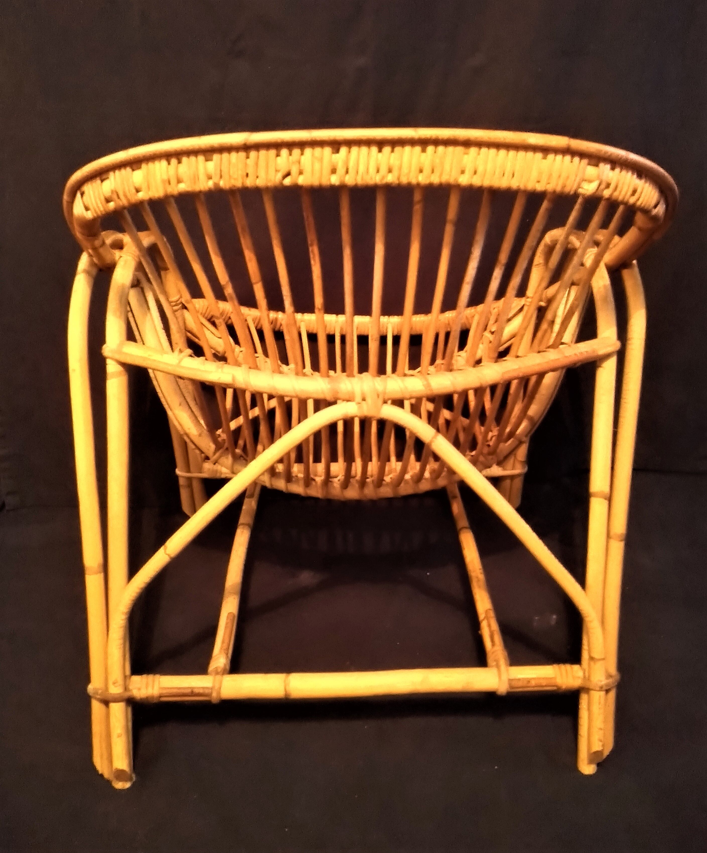 Adult rattan shell armchair