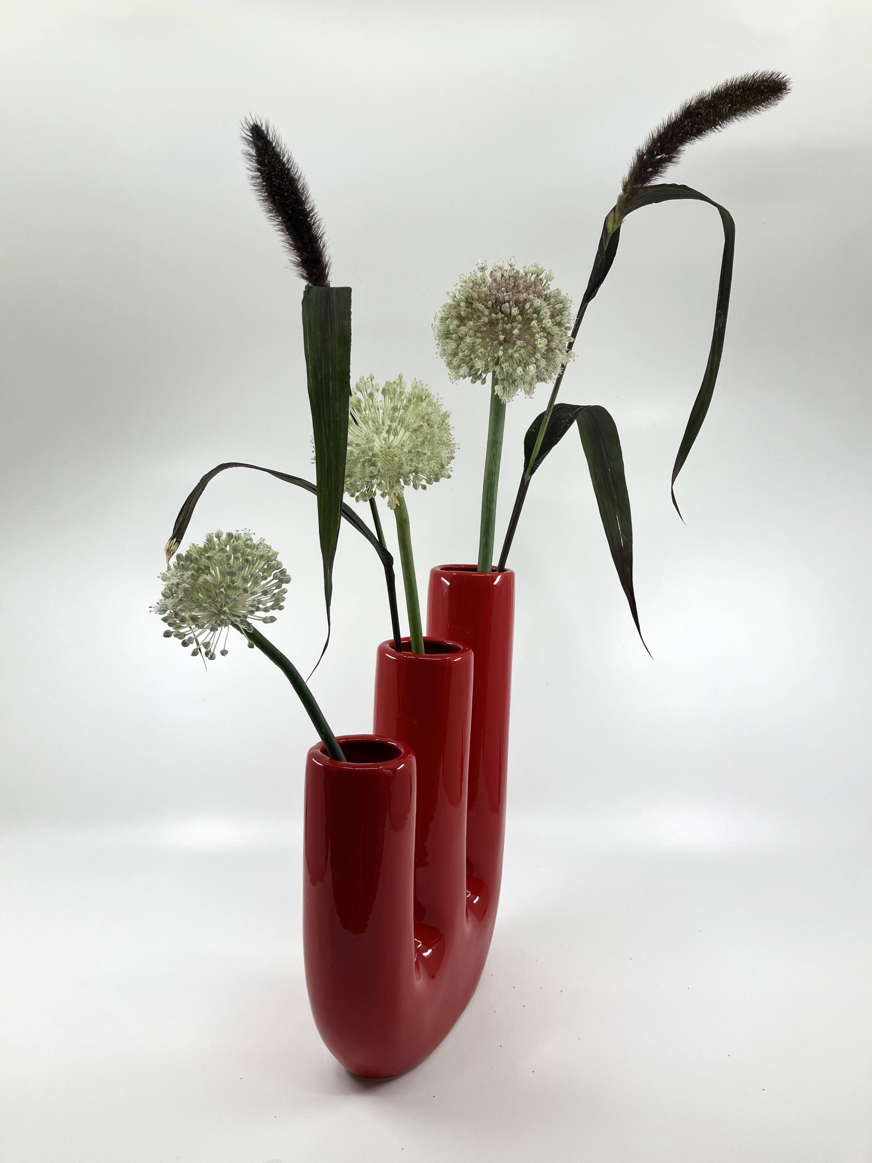 3-necked ceramic vase • space age • Italy • Circa 60/70