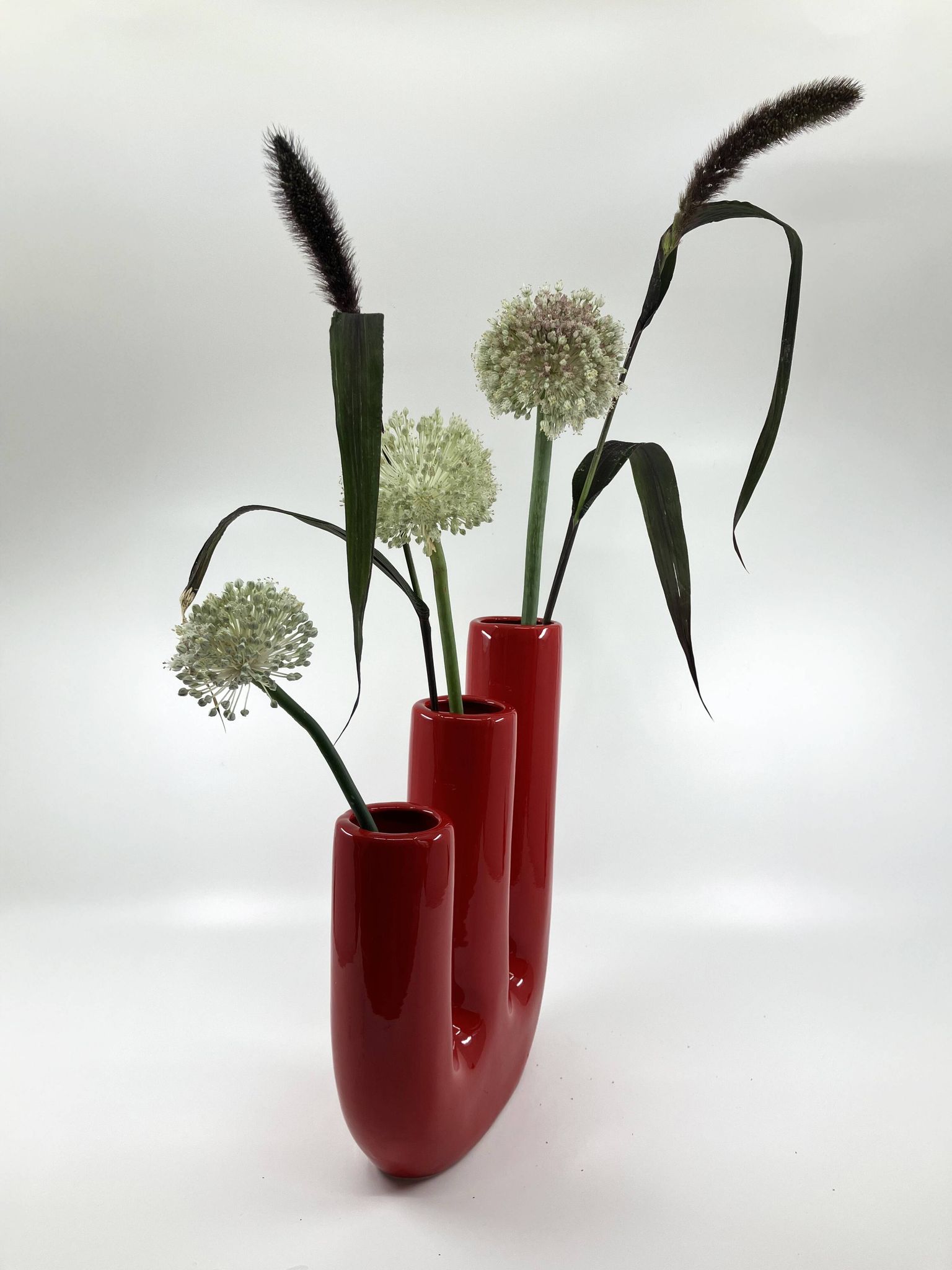 Vase with 3 necks in ceramic • space age • Italy • Circa 60/70