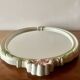 Vintage oval mirror in carved wood in pastel tones