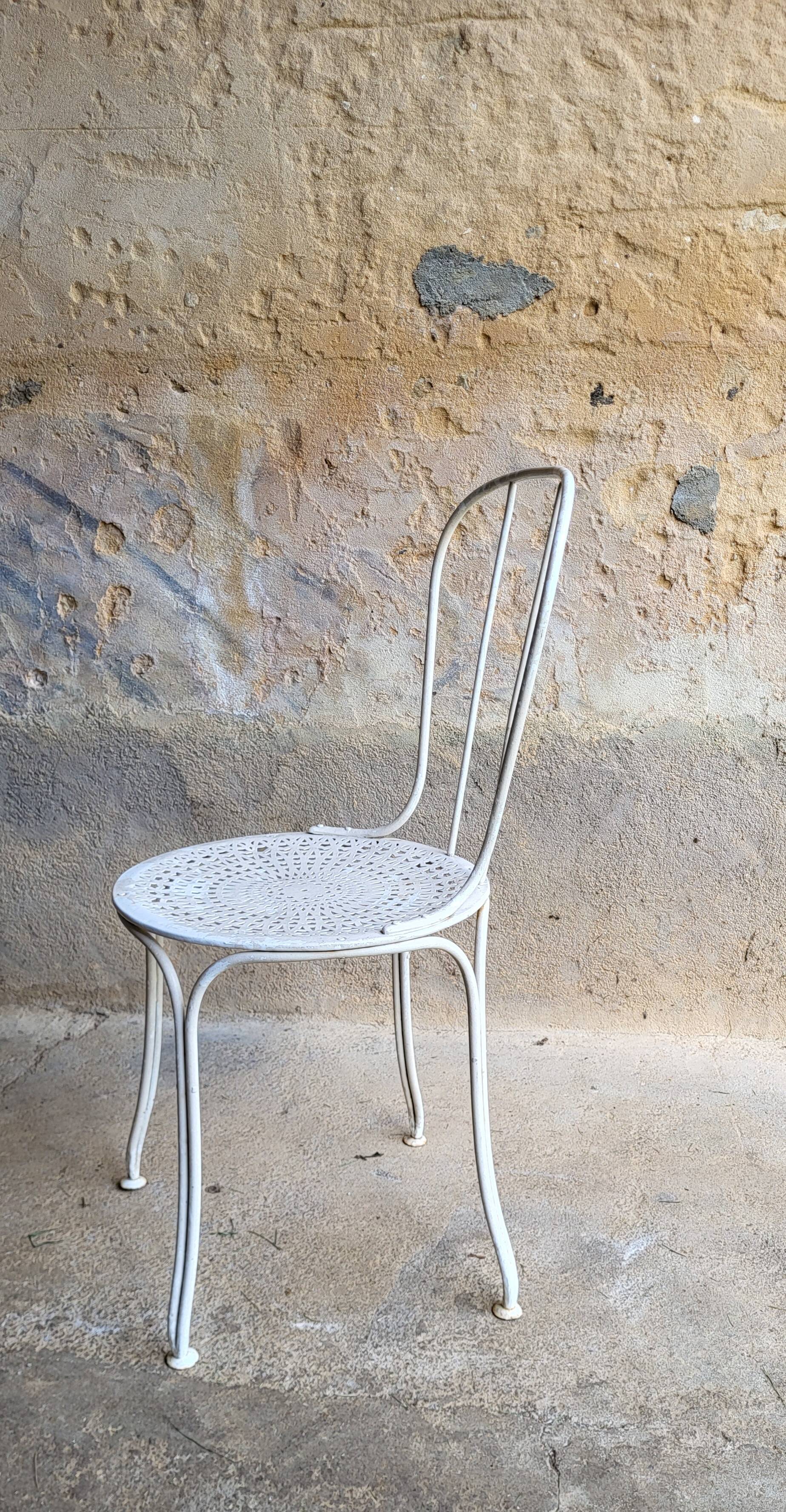 Pair of iron garden chairs