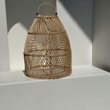 Rattan pendant lamp in the shape of bell D25 H28