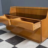 lowboard  with black glass top 1960s