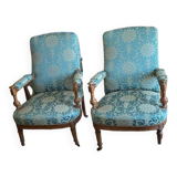 Pair of Louis XV style armchairs