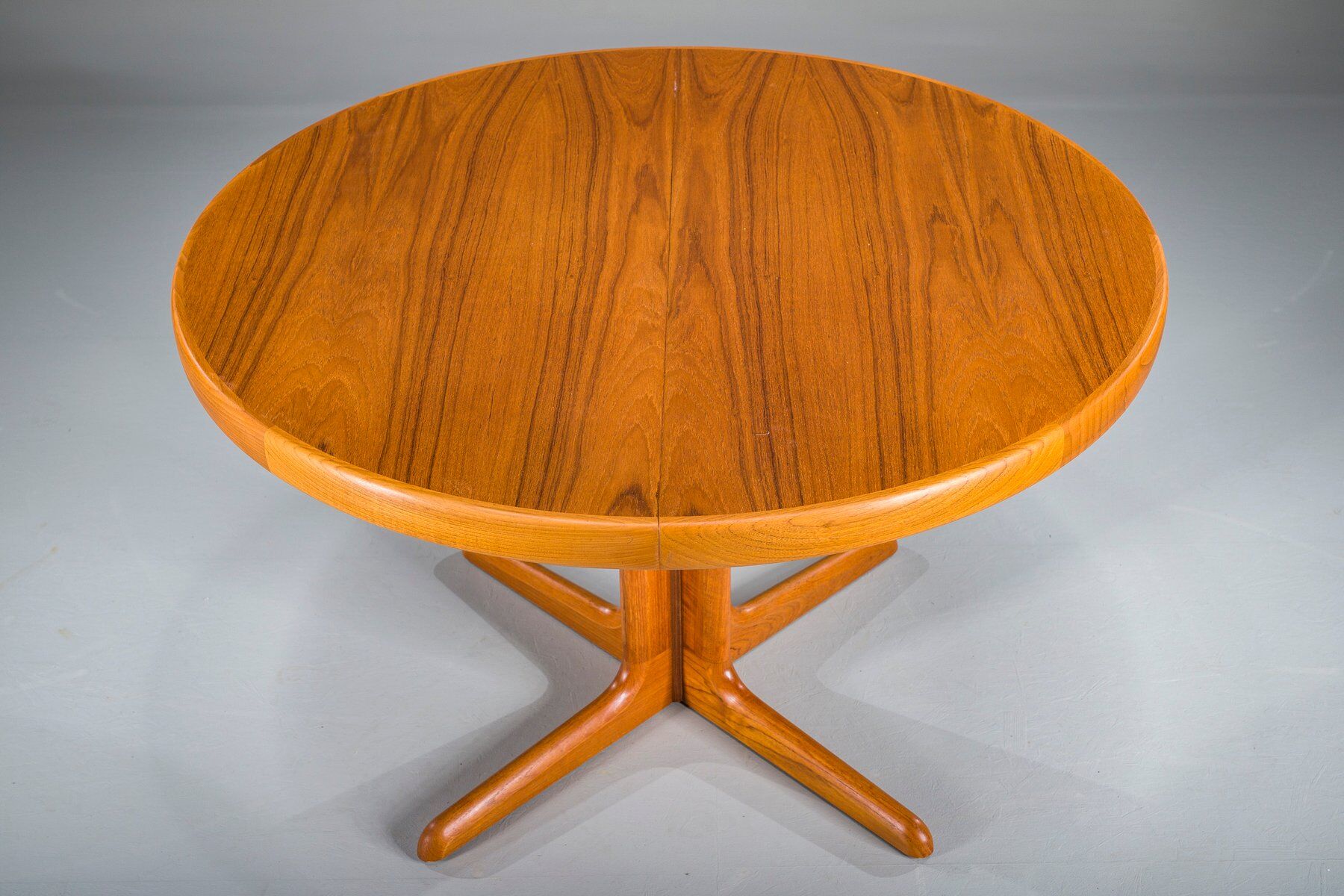 Vintage round teak dining table, 1960s