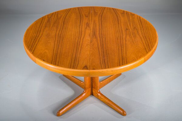 Table à manger ronde en teck vintage, années 1960