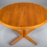 Vintage round teak dining table, 1960s