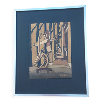 Contemporary framed painting signed timmermans
