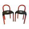 Duo de chaises design Anna Castelli Ferrieri pour Kartell années 70