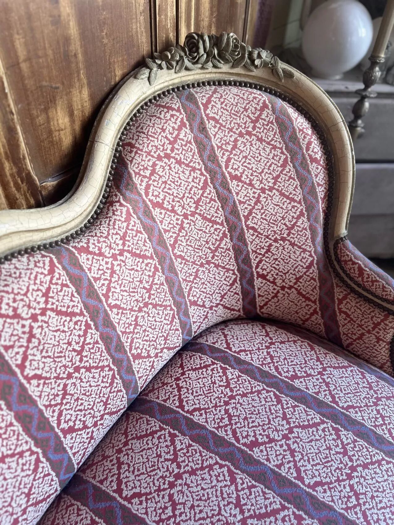 Antique Louis XV style bench – Napoleonic III period – 110 cm