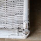 White rattan side table from the 1950s