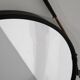 Vintage round steel mirror, Italy, 1970s.
