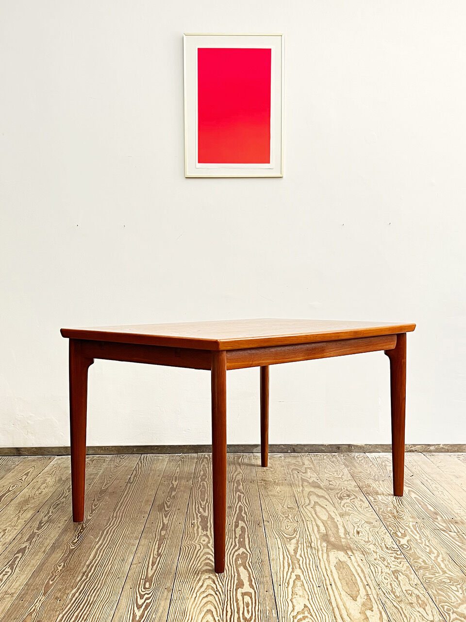 Danish mid century teak extendable dining table, denmark, 1960s