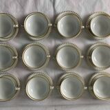 Service of 39 cups cups under pourer cups milk pot and sugar bernardaud porcelain Limoges