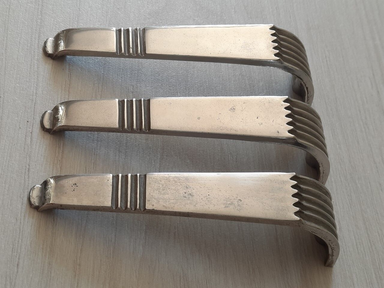 Set of 3 art deco handles