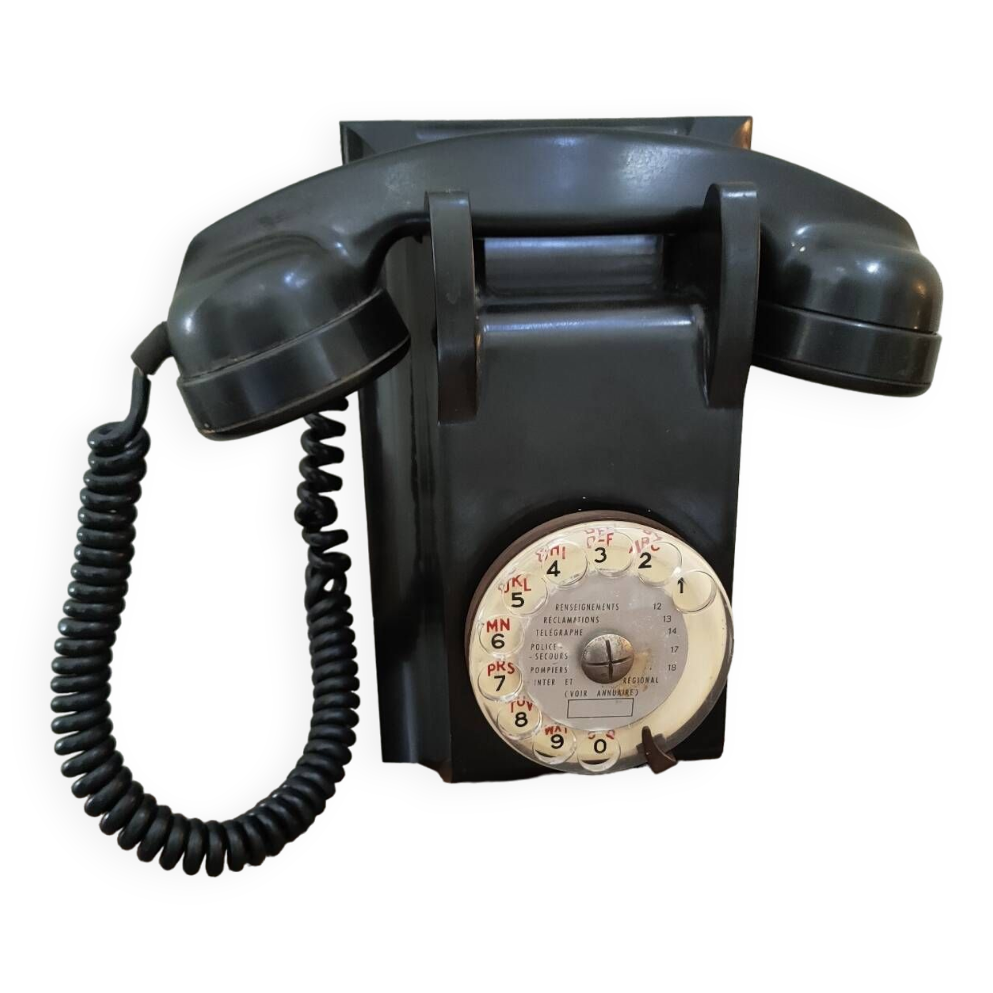 Old bakelite wall telephone