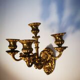 Paire d'appliques en bronze Doré et laiton fin xixe h:26CM