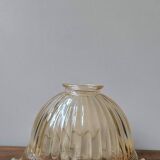 Vintage pressed molded amber glass lamp globe