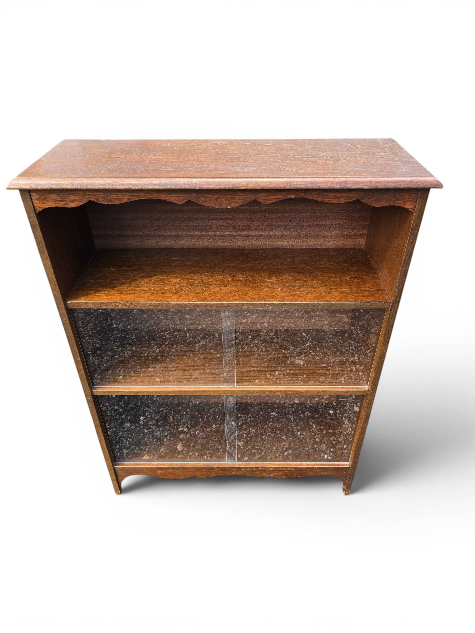 Small antique wooden and glass display cabinet.