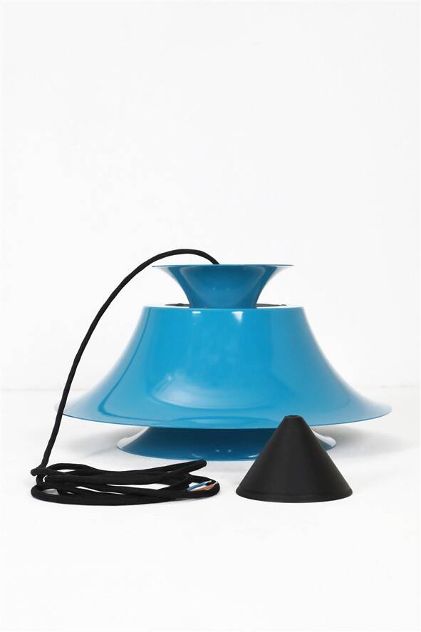 Blue Fog & Mørup / Erik Balslev pendant lamp / Mid-century Danish modern design / 1970s